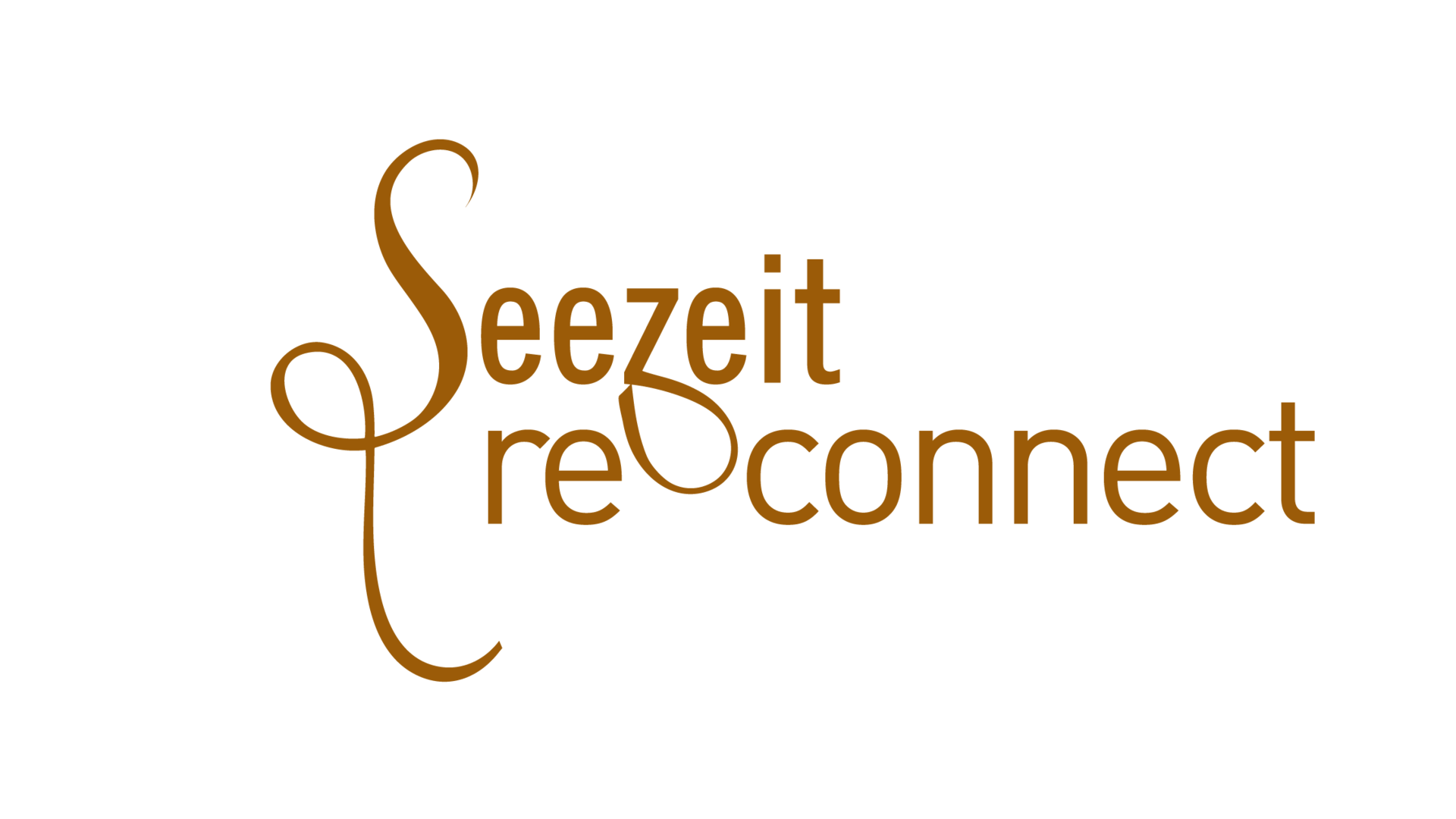 Seezeit reConnect Logo in brauner Schrift auf weißem Hintergrund